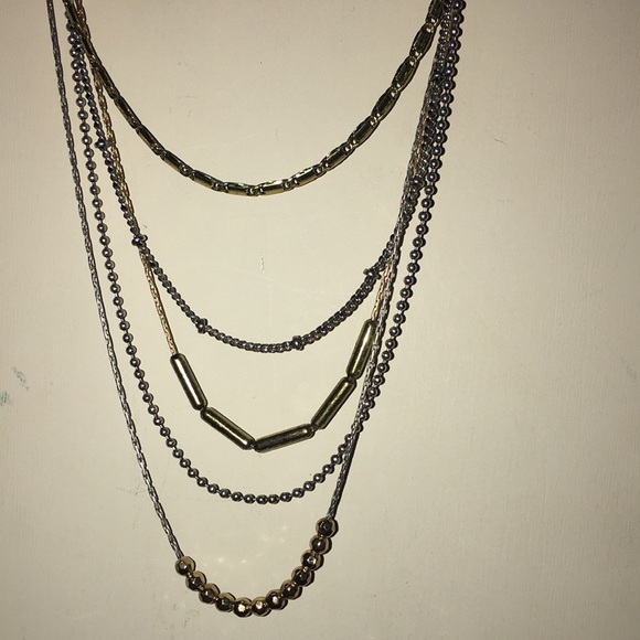 💛🤍💛NWT Ballet Gold/Silver Layered Necklace - Picture 4 of 7
